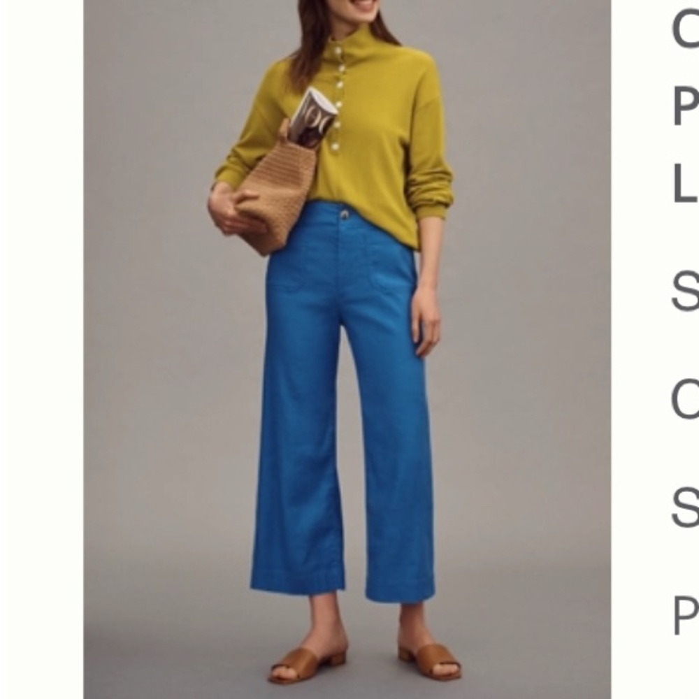 THE COLETTE CROPPED WIDE-LEG PANTS BY MAEVE: LINEN EDITION